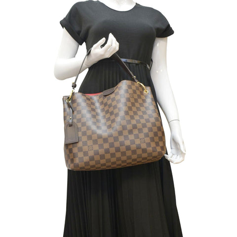 LOUIS VUITTON Graceful PM Damier Ebene Shoulder Bag Brown