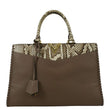 LOUIS VUITTON Very Zipped Python Leather Tote Shoulder Bag Beige