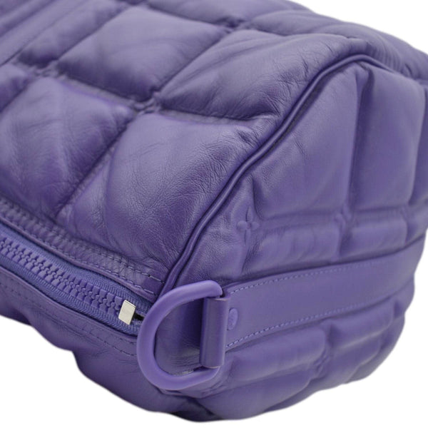 LOUIS VUITTON Keepall 45 Bandouliere Puffy Damier Leather Travel Bag Violet