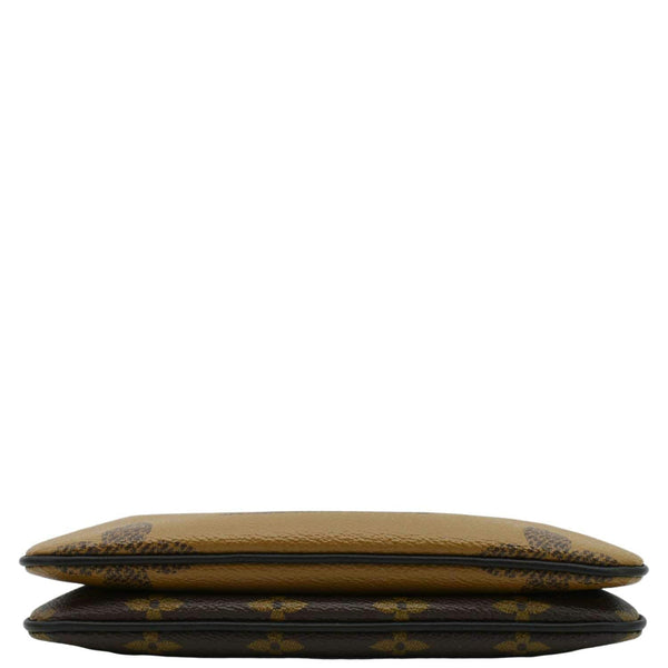 LOUIS VUITTON Double Zip Pochette Giant Monogram Reverse Canvas Crossbody Bag Brown