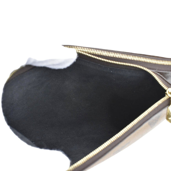 LOUIS VUITTON Double Zip Pochette Giant Monogram Reverse Canvas Crossbody Bag Brown