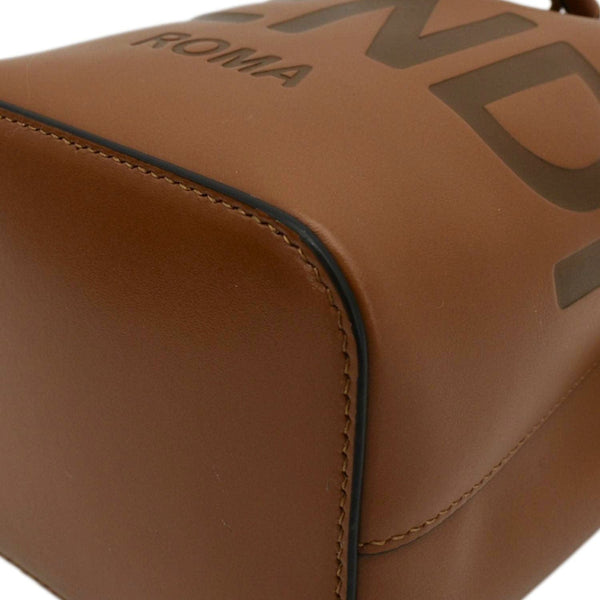 FENDI Mon Tresor Leather Bucket Hobo Bag Brown