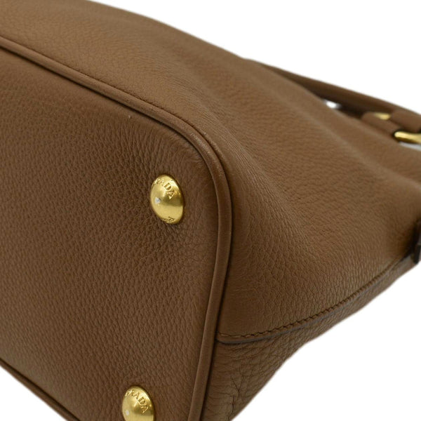 PRADA Vitello Daino Leather Tote Bag Brown