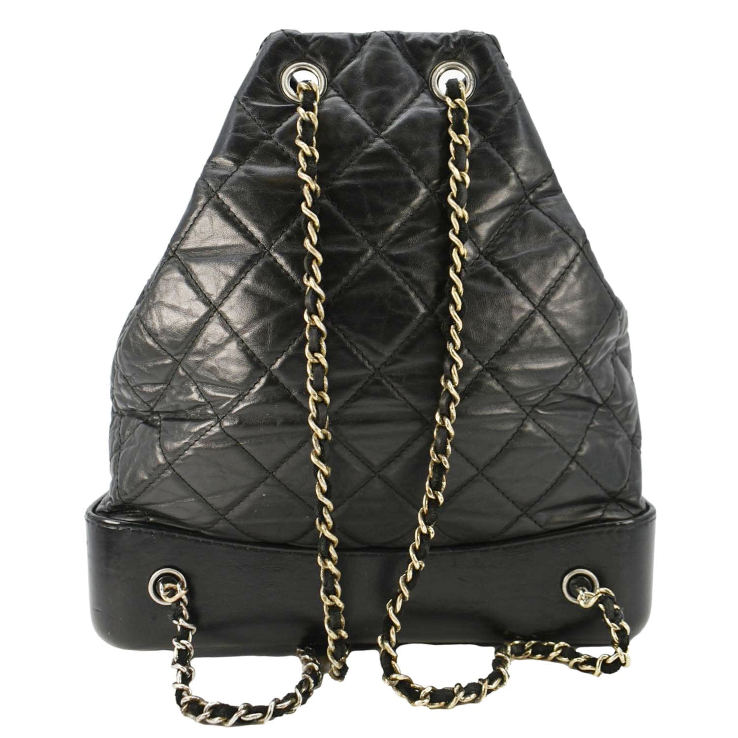 chanel black leather backpack Mini Duma Quilted Lambskin Gold Hardware CHANEL Duma Backpack Black Quilted