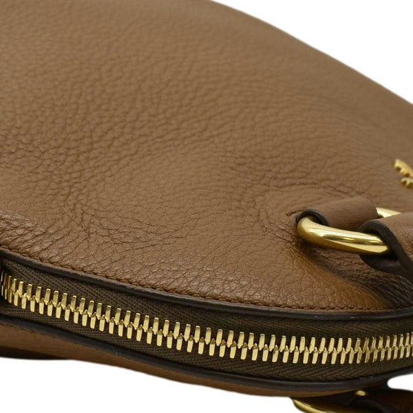 PRADA Vitello Daino Leather Tote Bag Brown