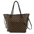 LOUIS VUITTON Neverfull MM Damier Ebene Shoulder Bag Brown