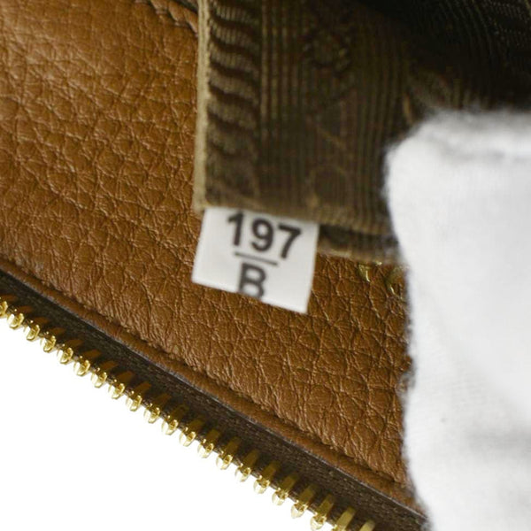 PRADA Vitello Daino Leather Tote Bag Brown