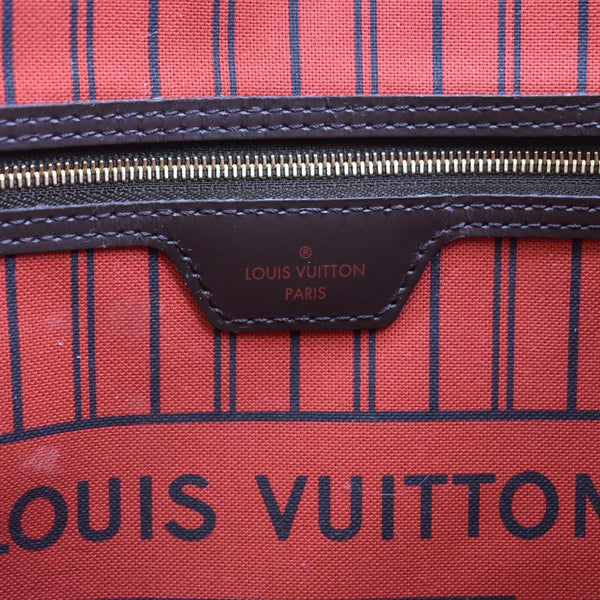 LOUIS VUITTON Neverfull MM Damier Ebene Shoulder Bag Brown