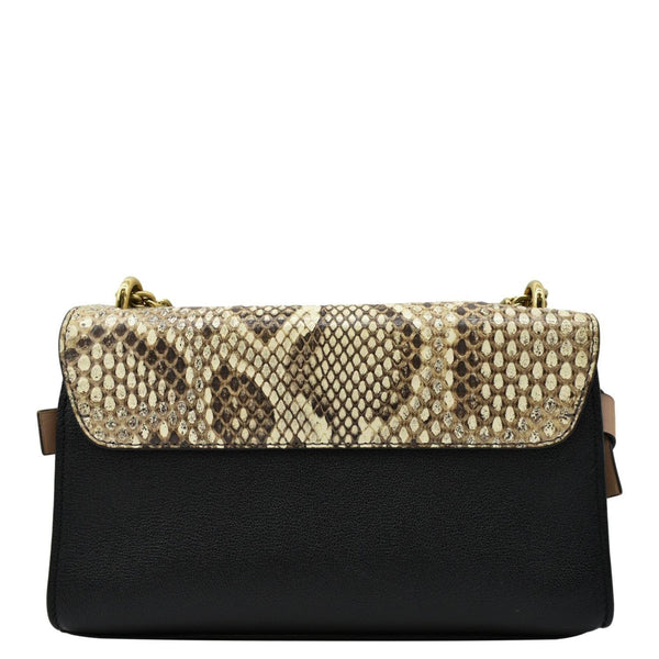 LOUIS VUITTON Very Python Leather Chain Crossbody Bag Black