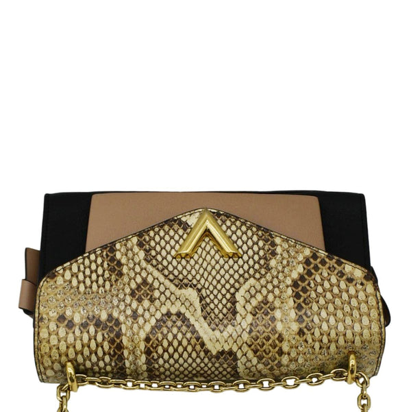 LOUIS VUITTON Very Python Leather Chain Crossbody Bag Black
