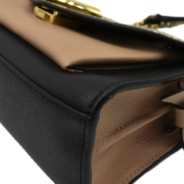 LOUIS VUITTON Very Python Leather Chain Crossbody Bag Black