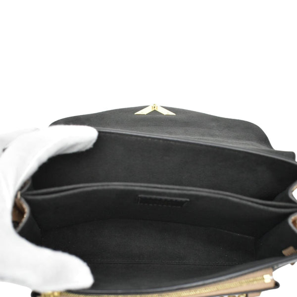 LOUIS VUITTON Very Python Leather Chain Crossbody Bag Black