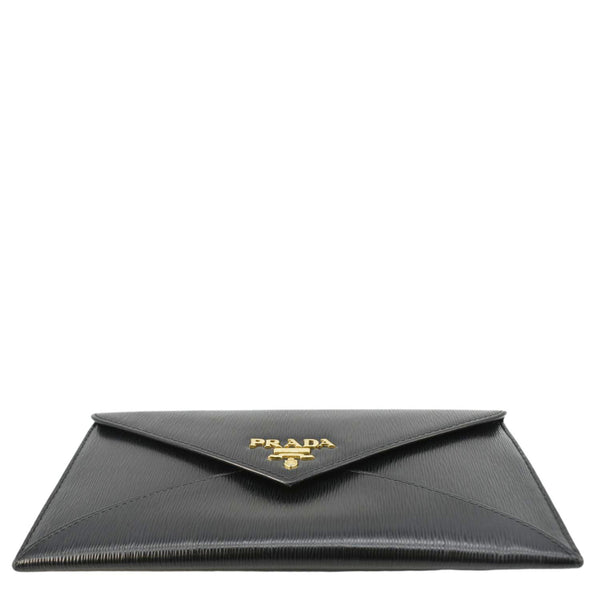 PRADA  Envelope Vitello Leather Wallet Black