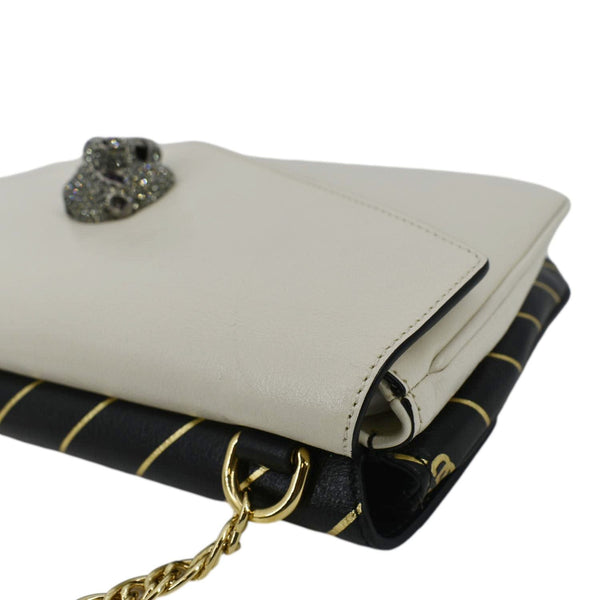 GUCCI Thiara Medium Double Smooth Leather Satchel Bag White/Black 524822