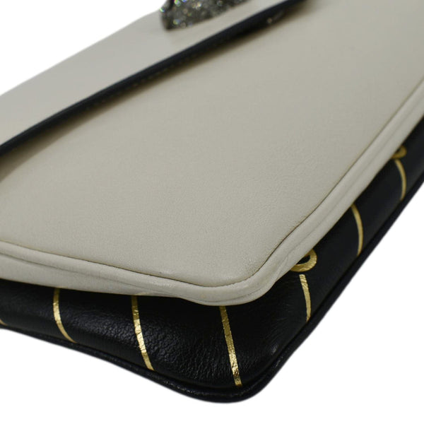 GUCCI Thiara Medium Double Smooth Leather Satchel Bag White/Black 524822