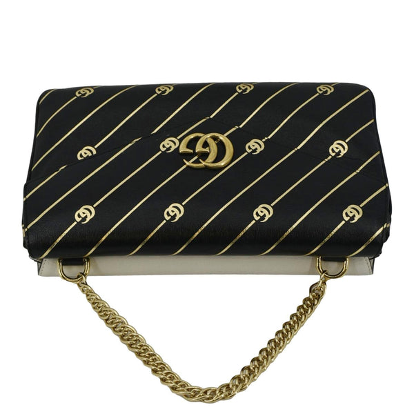 GUCCI Thiara Medium Double Smooth Leather Satchel Bag White/Black 524822