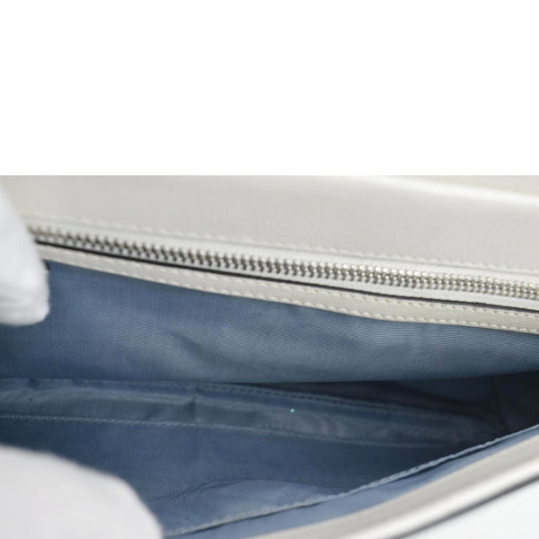 GUCCI Thiara Medium Double Smooth Leather Satchel Bag White/Black 524822