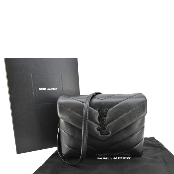 YVES SAINT LAURENT Loulou Toy Quilted Leather Crossbody Bag Black
