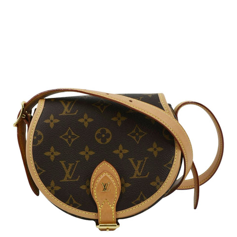 LOUIS VUITTON Tambourin Monogram Canvas Crossbody Bag Brown
