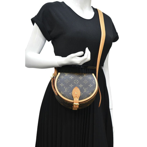 LOUIS VUITTON Tambourin Monogram Canvas Crossbody Bag Brown