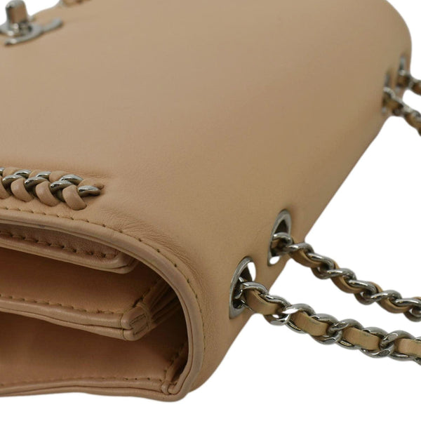 CHANEL Braided Chic Flap Small Leather Shoulder Bag Light Beige