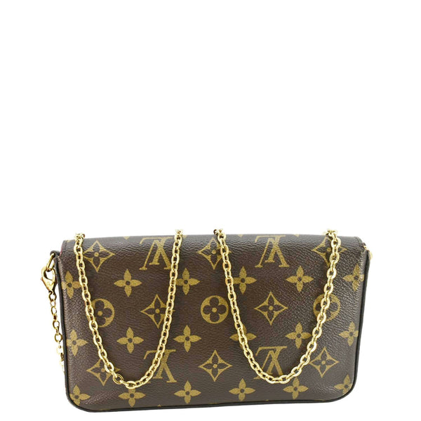 LOUIS VUITTON Felicie Pochette Monogram Canvas Crossbody Bag Brown
