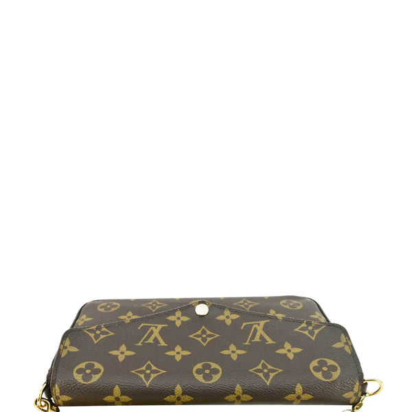 LOUIS VUITTON Felicie Pochette Monogram Canvas Crossbody Bag Brown
