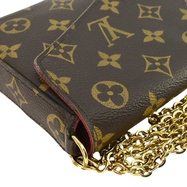 LOUIS VUITTON Felicie Pochette Monogram Canvas Crossbody Bag Brown