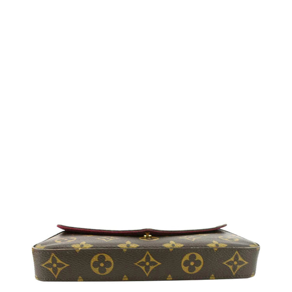 LOUIS VUITTON Felicie Pochette Monogram Canvas Crossbody Bag Brown