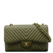 CHANEL Classic Jumbo  Crossbody Bag Olive front look