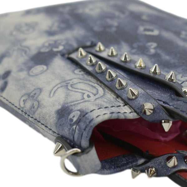 CHRISTIAN LOUBOUTIN Cabata Punk Mini Leather Crossbody Bag Blue