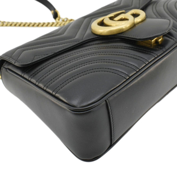 GUCCI GG Marmont Medium Matelasse Shoulder Bag Black 443496
