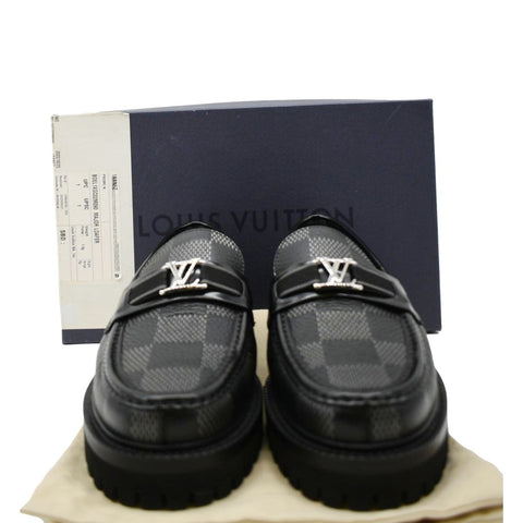 LOUIS VUITTON Major Loafer Damier Graphite Shoes Black US 9