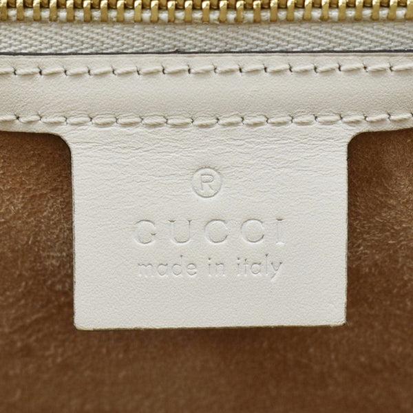 GUCCI Sylvie Medium GG Signature Leather Top Handle Shoulder Bag Off White 431665