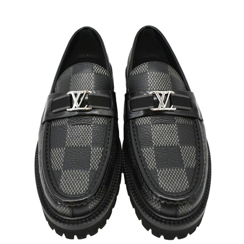 LOUIS VUITTON Major Loafer Damier Graphite Shoes Black US 9