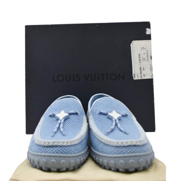 LOUIS VUITTON LV Racer Moccasin Perforated Leather Loafers Light Blue