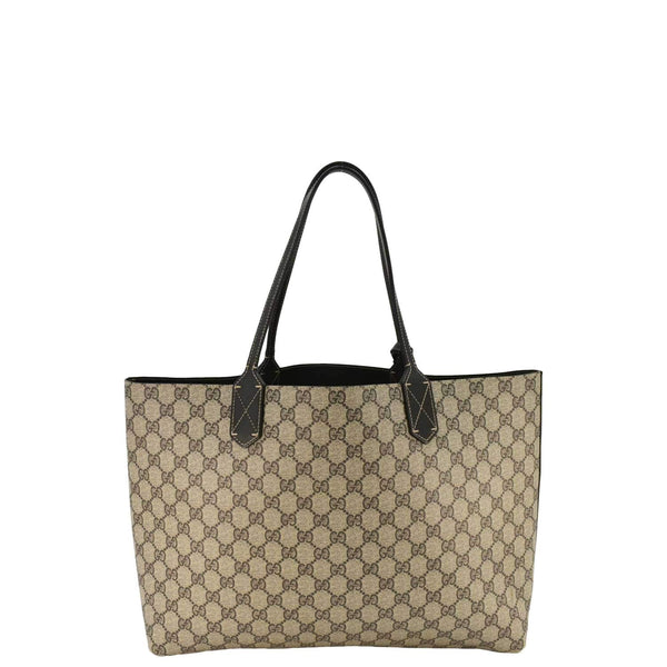 GUCCI Reversible Medium GG Supreme Canvas Tote Bag Dark Brown