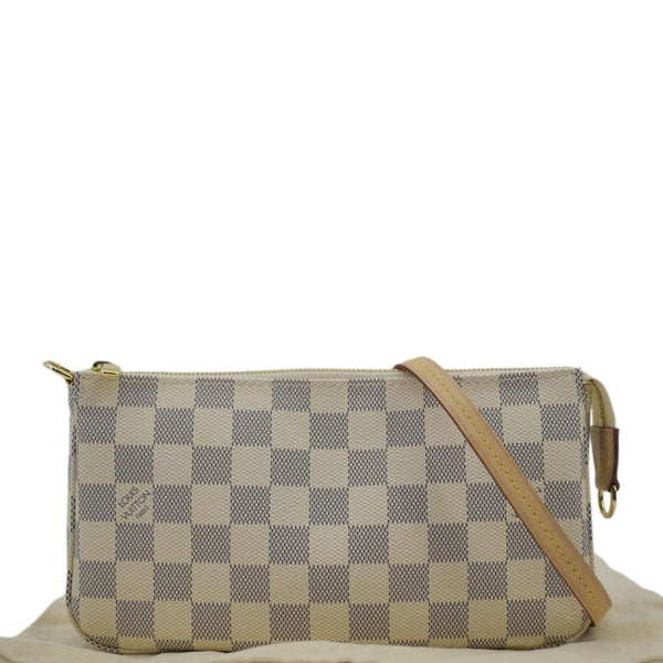 LOUIS VUITTON Damier Azur Pochette Accessories Pouch White