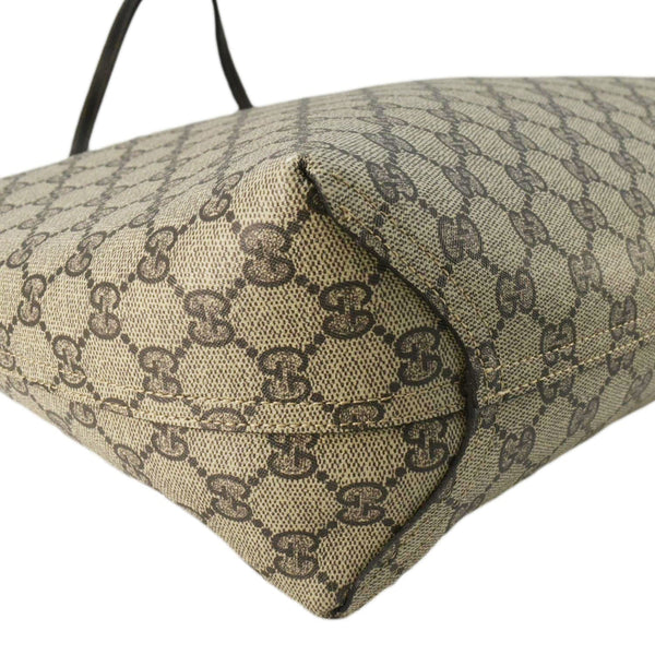 GUCCI Reversible Medium GG Supreme Canvas Tote Bag Dark Brown