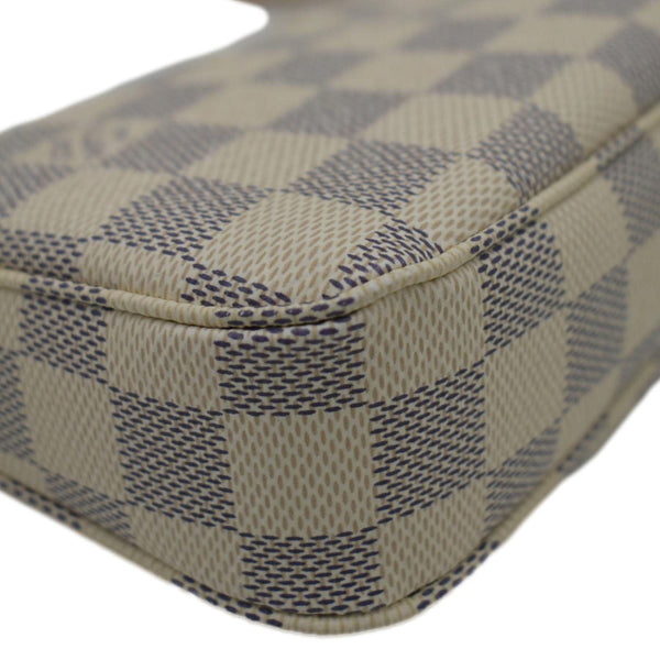 LOUIS VUITTON Damier Azur Pochette Accessories Pouch White