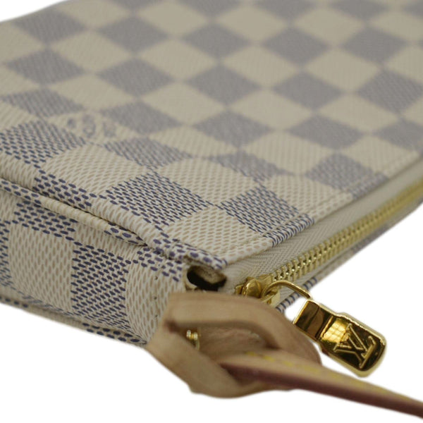 LOUIS VUITTON Damier Azur Pochette Accessories Pouch White