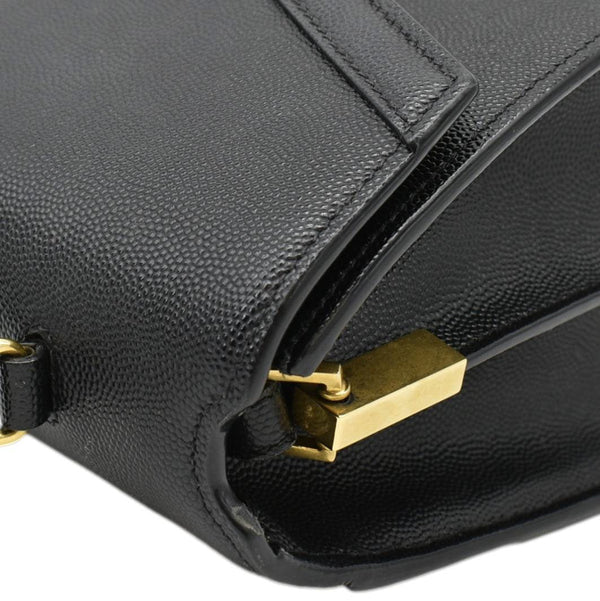 YVES SAINT LAURENT Cassandra Top Handle Leather Shoulder Bag Black