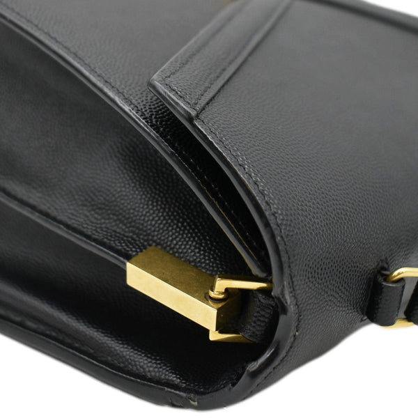 YVES SAINT LAURENT Cassandra Top Handle Leather Shoulder Bag Black