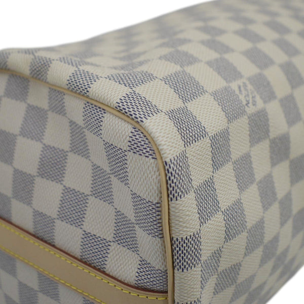 LOUIS VUITTON Speedy 30 Bandouliere Damier Azur Shoulder Bag White