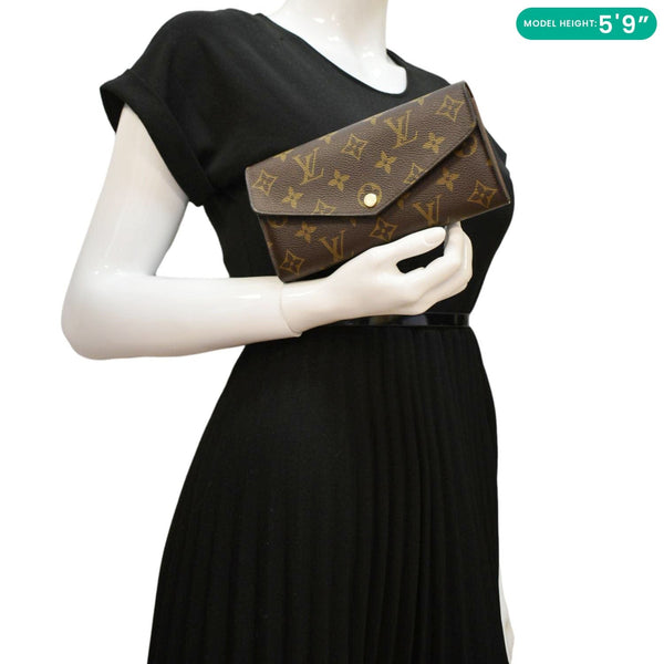 LOUIS VUITTON Sarah Monogram Canvas Wallet Brown