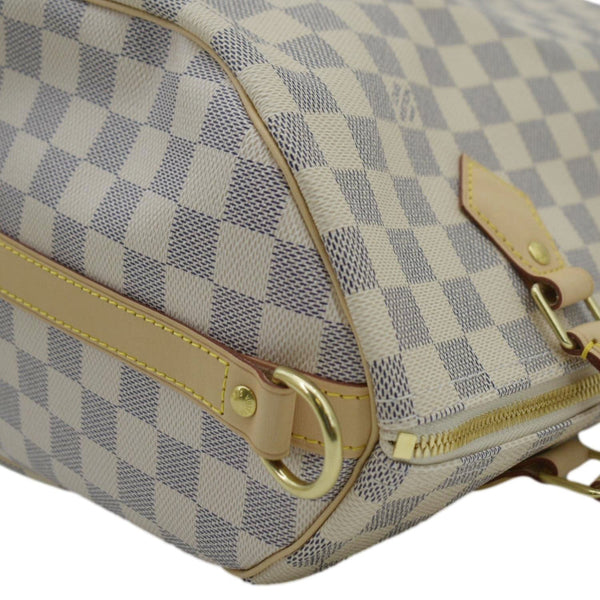 LOUIS VUITTON Speedy 30 Bandouliere Damier Azur Shoulder Bag White