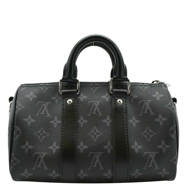 LOUIS VUITTON Keepall 25 Bandouliere Monogram Eclipse Reverse Canvasback look