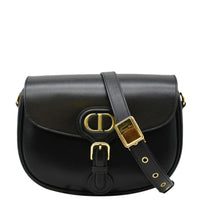 CHRISTIAN DIOR Bobby Medium Calfskin Leather Shoulder Bag Black