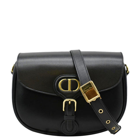 CHRISTIAN DIOR Bobby Medium Calfskin Leather Shoulder Bag Black