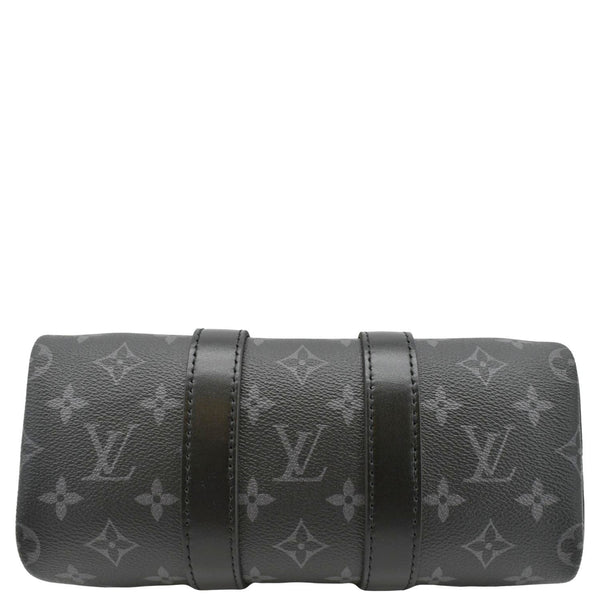 LOUIS VUITTON Keepall 25 Bandouliere Monogram Eclipse Reverse Canvas Crossbody Bag Black